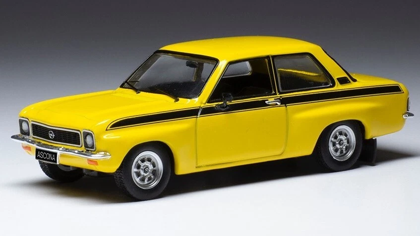 Modellauto Maßstab 1:43 Ixo Modell OPEL ASCONA A TUNING 1973 GELB Diecast - Bild 1 von 1
