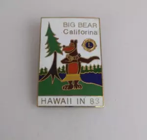 Vtg 1983 Big Bear California Hawaii In 83 Lions Club Lapel Hat Pin - Picture 1 of 2