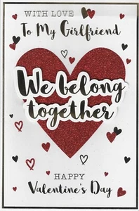 WITH LOVE TO MY GIRLFRIEND VALENTINE'S DAY CARD 9 X 6 INCHES - Picture 1 of 2