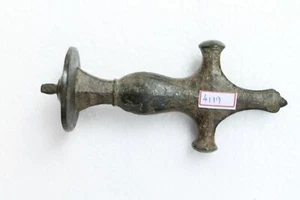 Mango/empuñadura de espada única hecha a mano pequeña de latón antiguo, bonita pátina NH4119 - Imagen 1 de 11