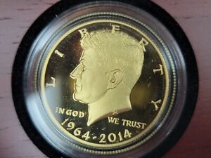 2014-W KENNEDY 24 KARAT GOLD HALF DOLLAR - 50TH ANNIVERSARY PROOF COIN