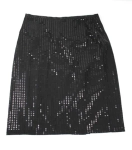 New York & Company Damen Größe 4 Pailletten Bleistiftrock Party schwarz mit Futter - Bild 1 von 4
