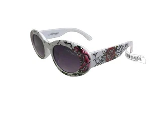 New Womens Sunglasses Ed Hardy EDEXHBT Floral White/Gray - Picture 1 of 8