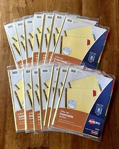 AVERY 11111 8 Big Tabs Insertable Dividers Laser Inkjet Printable Inserts 14-PKS - Picture 1 of 7
