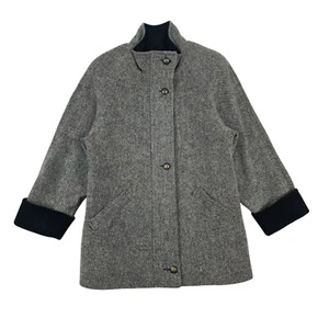 Avoca Collection Wool Cashmere Coat Womens Medium Grey Tweed Jacket - Picture 1 of 17