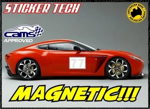2X CAMS MAGNÉTICAS CARRERA DRIFT RALLY COCHE PUERTA LATERAL NÚMERO RESPALDO CALCOMANÍA ADHESIVA - Imagen 1 de 1