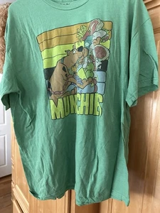 SCOOBY DOO “MUNCHIES” Green  T Shirt 60/40 Cotton Polyester SZ 2XL  XXL - Picture 1 of 4