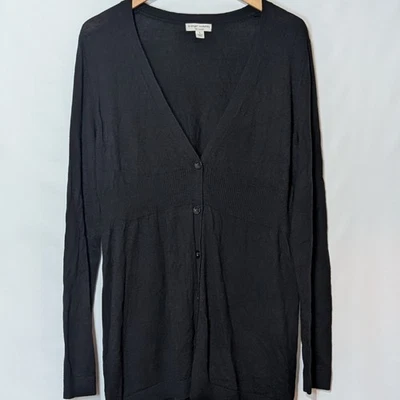 Cárdigan suéter Liz Lange Maternity para mujer negro cintura ceñida con botones L Foto 1 de 4