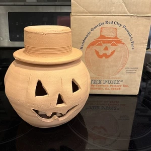 Vintage Craven’s Pottery “The Punk” Georgia Red Clay Jack-O-Lantern w/ Box - Picture 1 of 15