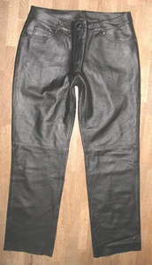 JCC - damen- LEDERJEANS / Lederhose aus Glattleder in schwarz in Größe 44 - Bild 1 von 4