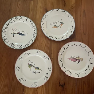 Rosanna Set If 4 High Heel Dessert Plates - Image 1 of 4