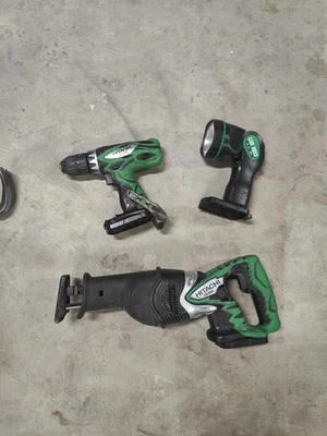 Hitachi 18V Cordless Drill, saw,  light, no Batteries charger CR18DL DS18DFL - Image 1 of 4