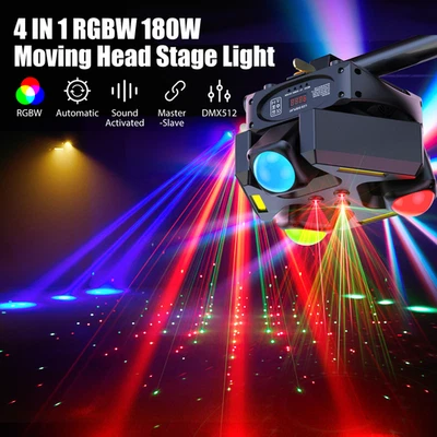 180W RGB Starlight Beam Strobe Triple Head Moving Light DMX For DJ Home Party - Image 1 of 4