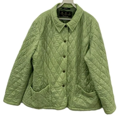 Barbour Women’s Quilted Lightweight Jacket Green L410 Shaped Short Size XL #89 - Image 1 of 4