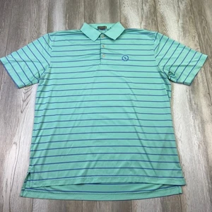 Peter Millar Polo Shirt Mens XL Blue Striped Summer Comfort Stretch Golf Men * - Picture 1 of 12