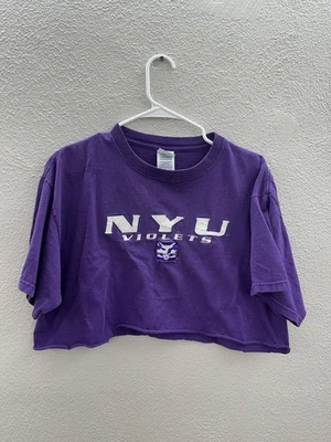 Camisa corta recortada púrpura violetas NYU talla grande marca Delta para mujer Foto 1 de 4