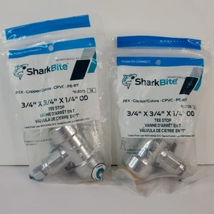 Válvula de parada de compresión SharkBite 3/4" x 3/4" x 1/4" empuje para conectar *2 paquetes - Imagen 1 de 2