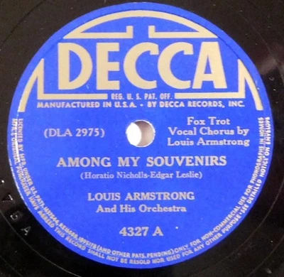 vintage jazz LOUIS ARMSTRONG Among My Souvenirs, Coquette DECCA 78 - Image 1 of 4