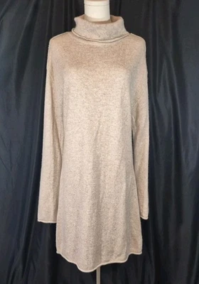 Vestido Suéter Anthropologie A Loves A Beige Mezcla Lana Cuello Alto XL Foto 1 de 4