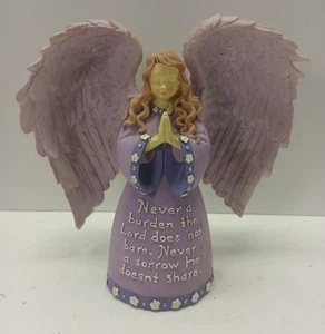 7" lila betender Engel Figur artikulierende Flügel religiöse Dekoration - Bild 1 von 7