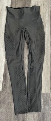 Leggings Spanx para mujer talla mediana MOTO gris imitación cuero adelgazante hasta el tobillo Foto 1 de 4