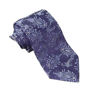 NOVA Gravata Valentino Moderna de Seda Feita na Itália Paisley Roxa Masculina - Imagem 1 de 4