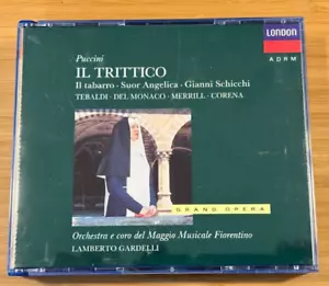 PUCCINI Il Trittico Gardelli, Tebaldi, Del Monaco, Merrill 3 CD Set London 1990 - Picture 1 of 4