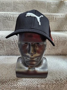 Men's Black/White Logo Puma Stretch Fit Large/XL Hat! New - Picture 1 of 11