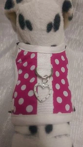 Arnés blandos arnés de pecho arnés de perro rosa punteado collar XS-M cachorros - Imagen 1 de 38