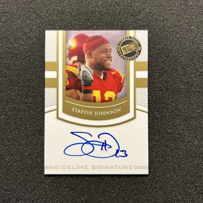 2010 Press Pass STAFON JOHNSON #SS-SJ Sideline Signature AUTO - ROOKIE CARD - Image 1 of 4