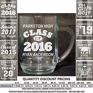 Tazza Vetro Laurea 20oz Personalizzata Classe Laurea 2020 Regalo Personalizzata Steins - Foto 1 di 15