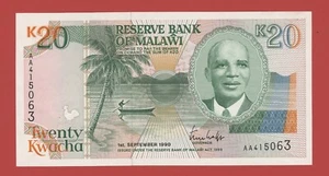 MALAWI 20 KWACHA 1990 PICK # 26 XF-AU. - Imagen 1 de 2