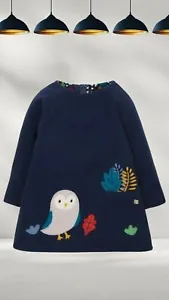 Ex Frugi Girl's Peek a Boo Reversible Dress in Woodland Friends (A Bit Defect) - Picture 1 of 4