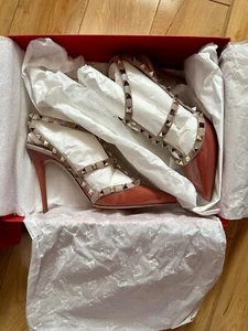 Valentino Garavani Rockstud 100 Ankle Strap Heels Size 38 Brand New - Picture 1 of 10