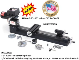 SHERLINE 4400A 3.5" X 17" LATHE (INCH) + the "A" Package (METRIC SEE PN 4410A) - Picture 1 of 1