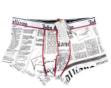 John Galliano Herren Boxershorts Trunks Newspaper weiß Gr. 54 XXL Gazette SALE