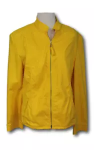 ST. JOHN Sport ( M) Linen Blend Jacket w/Pockets Yellow - Picture 1 of 5