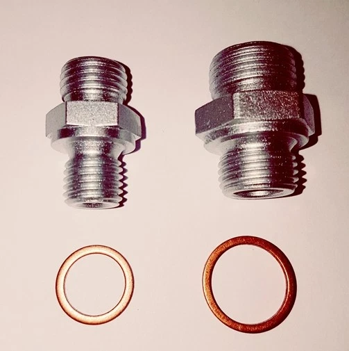 2 Turbolader Adapterstutzen_SW17+22 für IVECO Daily II_an Rück+Vorlauf Ölleitung - Bild 1 von 1