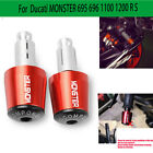 For Ducati MONSTER 695 696 1100 1200 R S Handlebar Hand Grips Bar Cap End Plugs