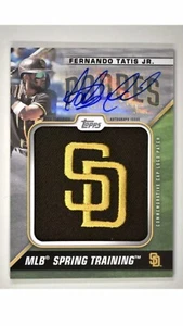 2021 Series 1 Spring Training Cap Logo Patch Auto Card Fernando Tatis Jr. 10/10 - Picture 1 of 3