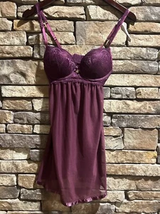 Daisy Fuentes Lingerie Womens Size Small Purple Push Up Babydoll Size Small - Picture 1 of 5