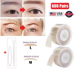 600 Pairs Invisible Eyelid Sticker Tape Narrow Wide Double Eye Transparent Tape - Picture 1 of 14