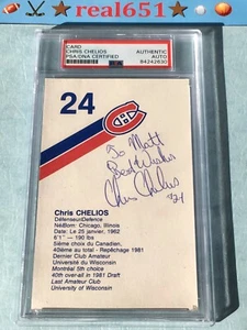 1984-85 Team Photo CHRIS CHELIOS Auto PSA-DNA HOF Autograph To Matt Best Wishes  - Picture 1 of 4