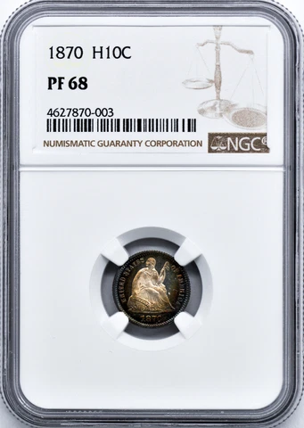 1870 LIBERTY SEATED H10C NGC PR 68 Cover