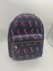 Mini Mochila Loungefly Disney Mulan Mushu Azul Marino - Imagen 1 de 3