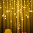 Christmas Decoration Curtain Lights String Xmas Party Window Plug In 12 Star