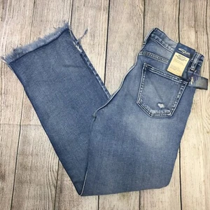 NEW SILVER JEANS Vintage Ankle Straight Women's 25/27 Distressed Indigo Blue - Picture 1 of 7
