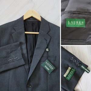 Lauren Ralph Lauren LRL Blazer Men's 40S Gray WOOL Notch Lapel Sport Coat NEW - Picture 1 of 8