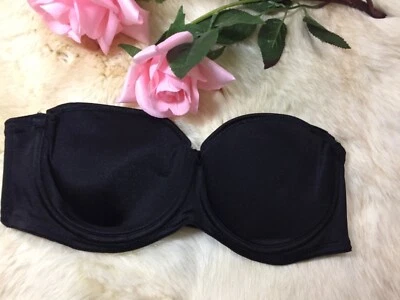 Talla adorable us34b eu 75b it 3b acolchado con aros negro sin tirantes  Foto 1 de 4