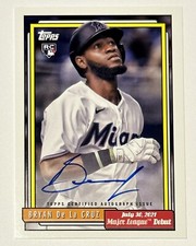 Bryan De La Cruz Auto 2022 Archive Major League Debut Rookie Auto #72DB-BD Miami